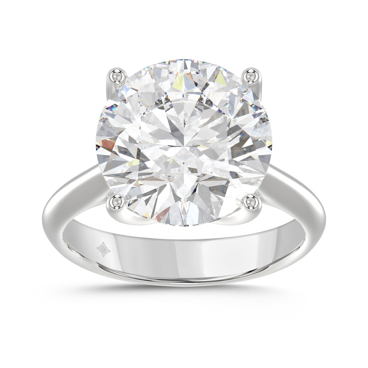 14K WHITE GOLD 8.00CT ROUND DIAMOND LADIES RING...