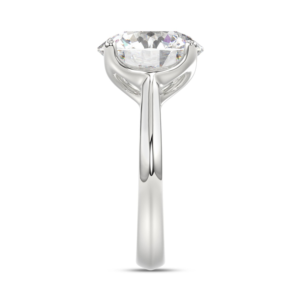 14K WHITE GOLD 8.00CT ROUND DIAMOND LADIES RING