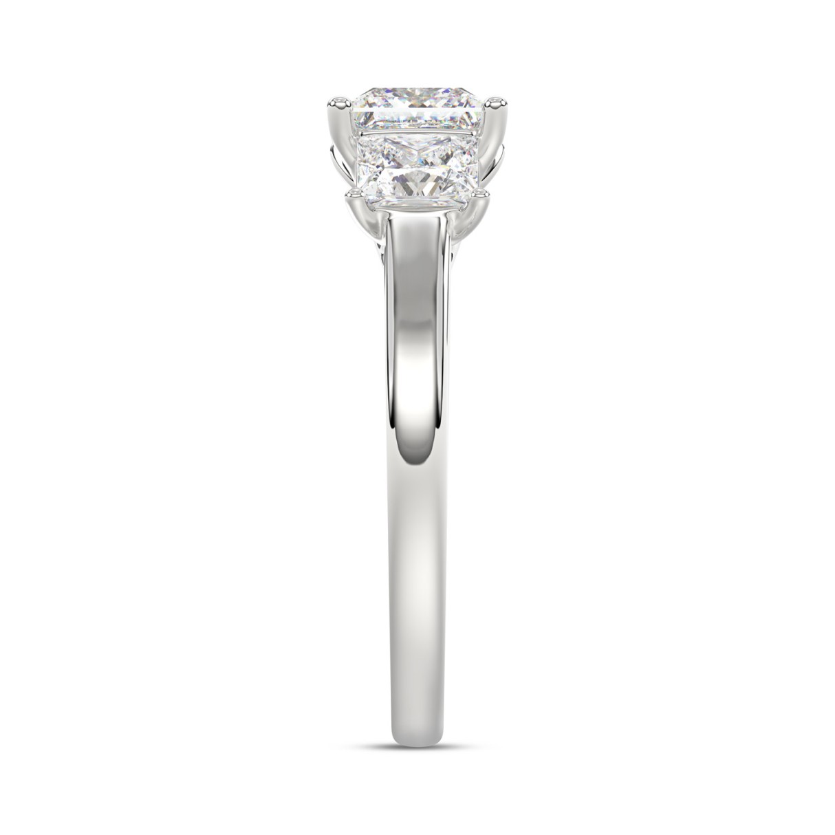 14K WHITE GOLD 2 1/6CT PRINCESS DIAMOND LADIES RING (CENTER STONE PRINCESS DIAMOND 1CT)