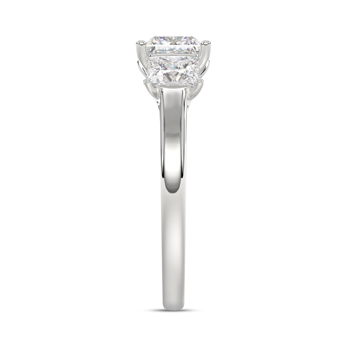 14K WHITE GOLD 2 1/6CT PRINCESS DIAMOND LADIES RING (CENTER STONE PRINCESS DIAMOND 1CT)