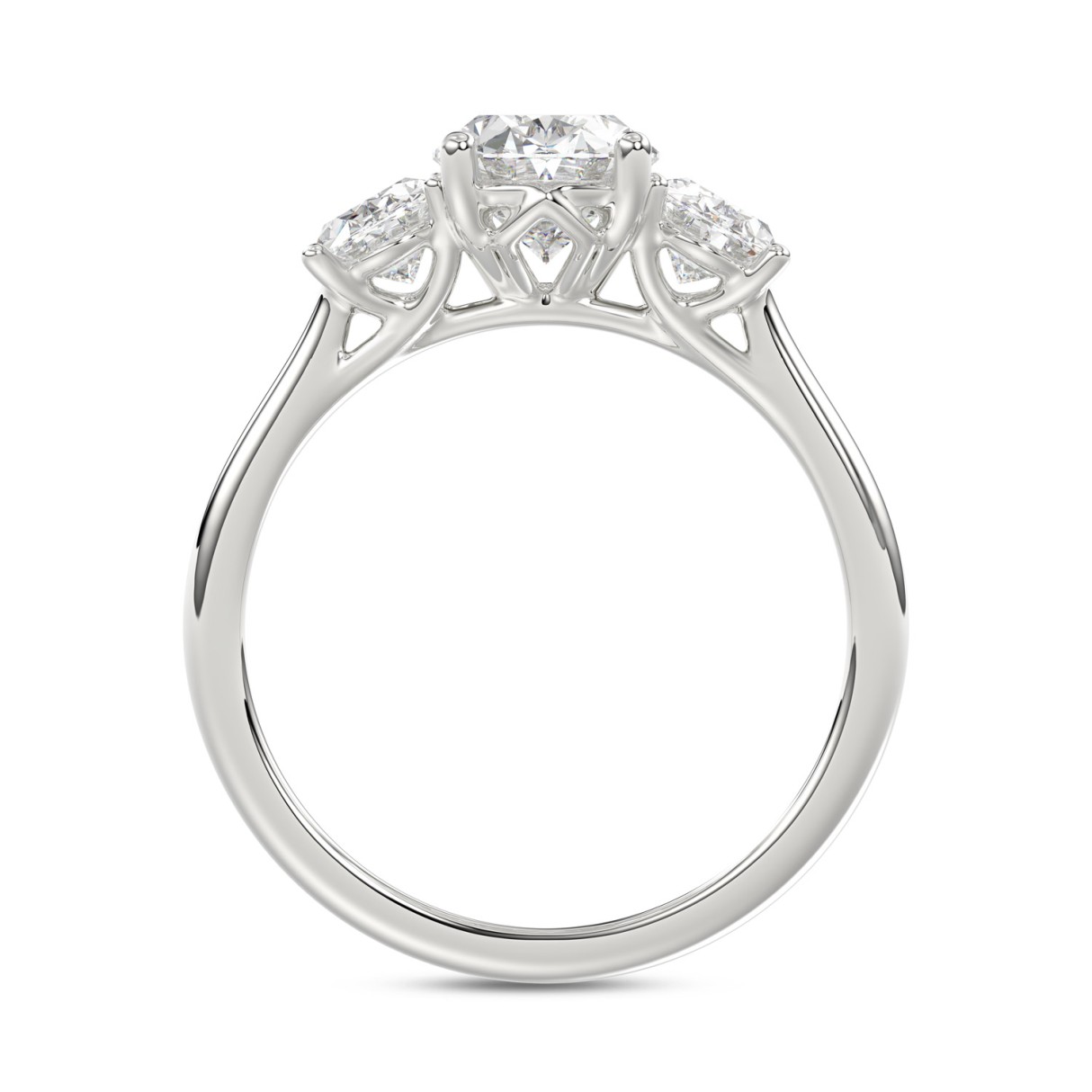14K WHITE GOLD 2 5/8CT OVAL DIAMOND LADIES RING (CENTER STONE OVAL DIAMOND 1 1/2CT)