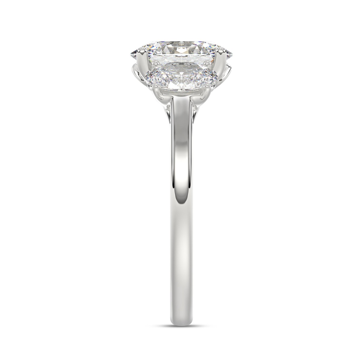 14K WHITE GOLD 2 5/8CT OVAL DIAMOND LADIES RING (CENTER STONE OVAL DIAMOND 1 1/2CT)