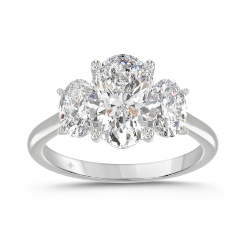 14K WHITE GOLD 3 1/5CT OVAL DIAMOND LADIES RING (CENTER STONE OVAL DIAMOND 2CT)
