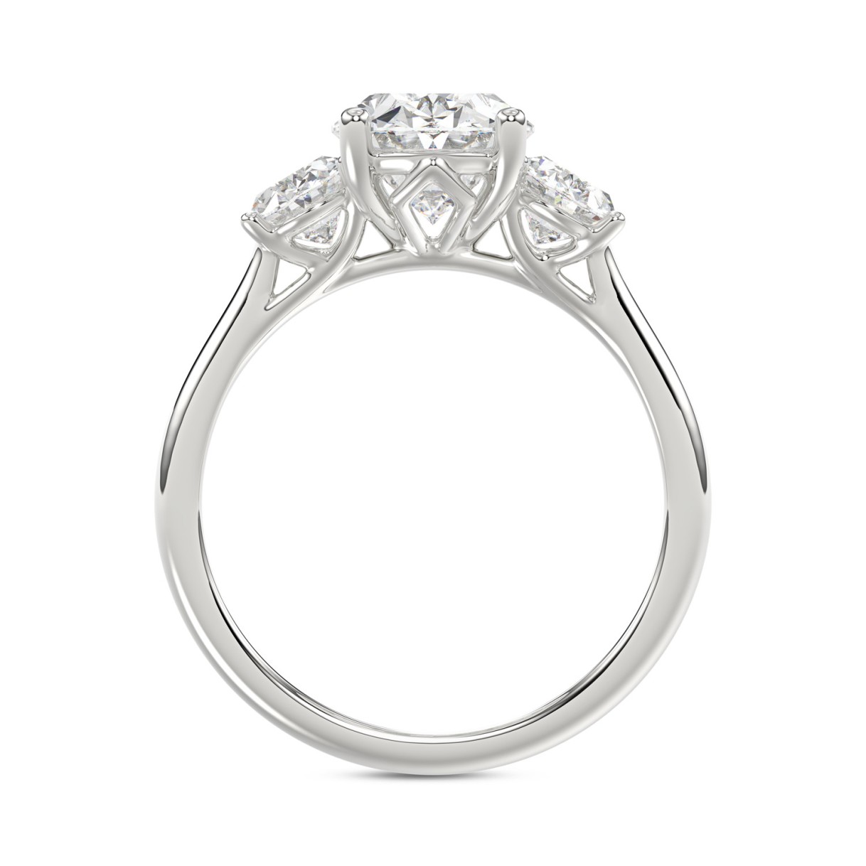 14K WHITE GOLD 3 1/5CT OVAL DIAMOND LADIES RING (CENTER STONE OVAL DIAMOND 2CT)