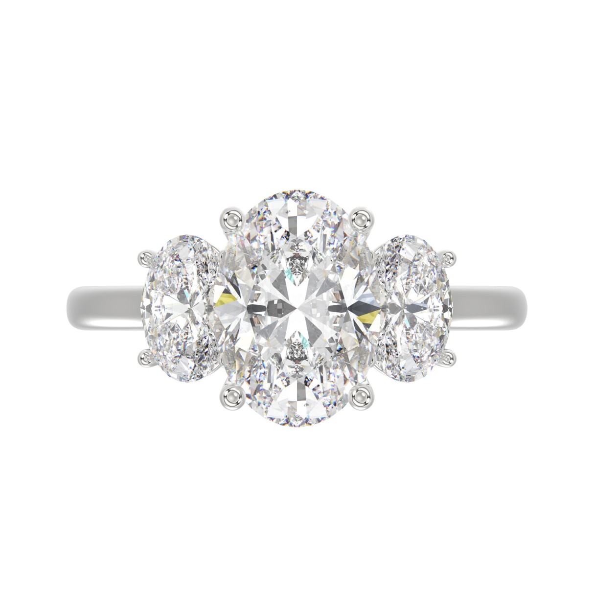 14K WHITE GOLD 3 1/5CT OVAL DIAMOND LADIES RING (CENTER STONE OVAL DIAMOND 2CT)