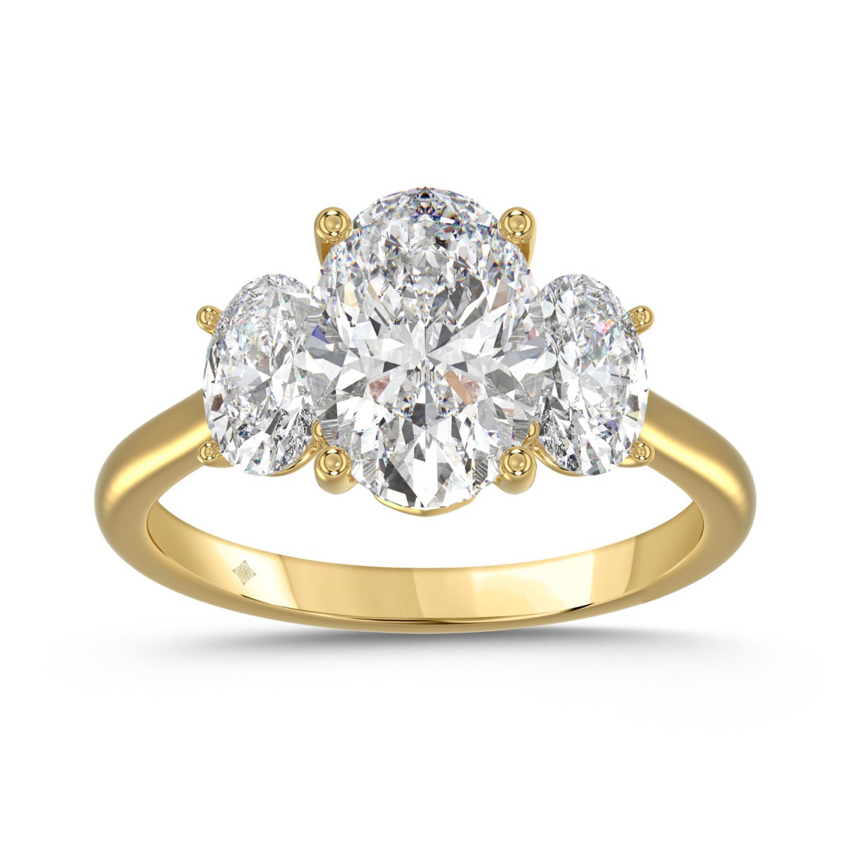 14K YELLOW GOLD 3 1/5CT OVAL DIAMOND LADIES RING (...