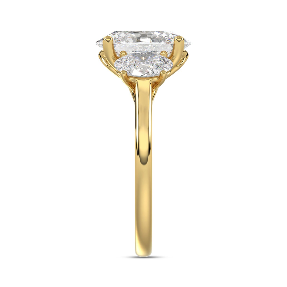 18K YELLOW GOLD 3 1/5CT OVAL DIAMOND LADIES RING (CENTER STONE OVAL DIAMOND 2CT)