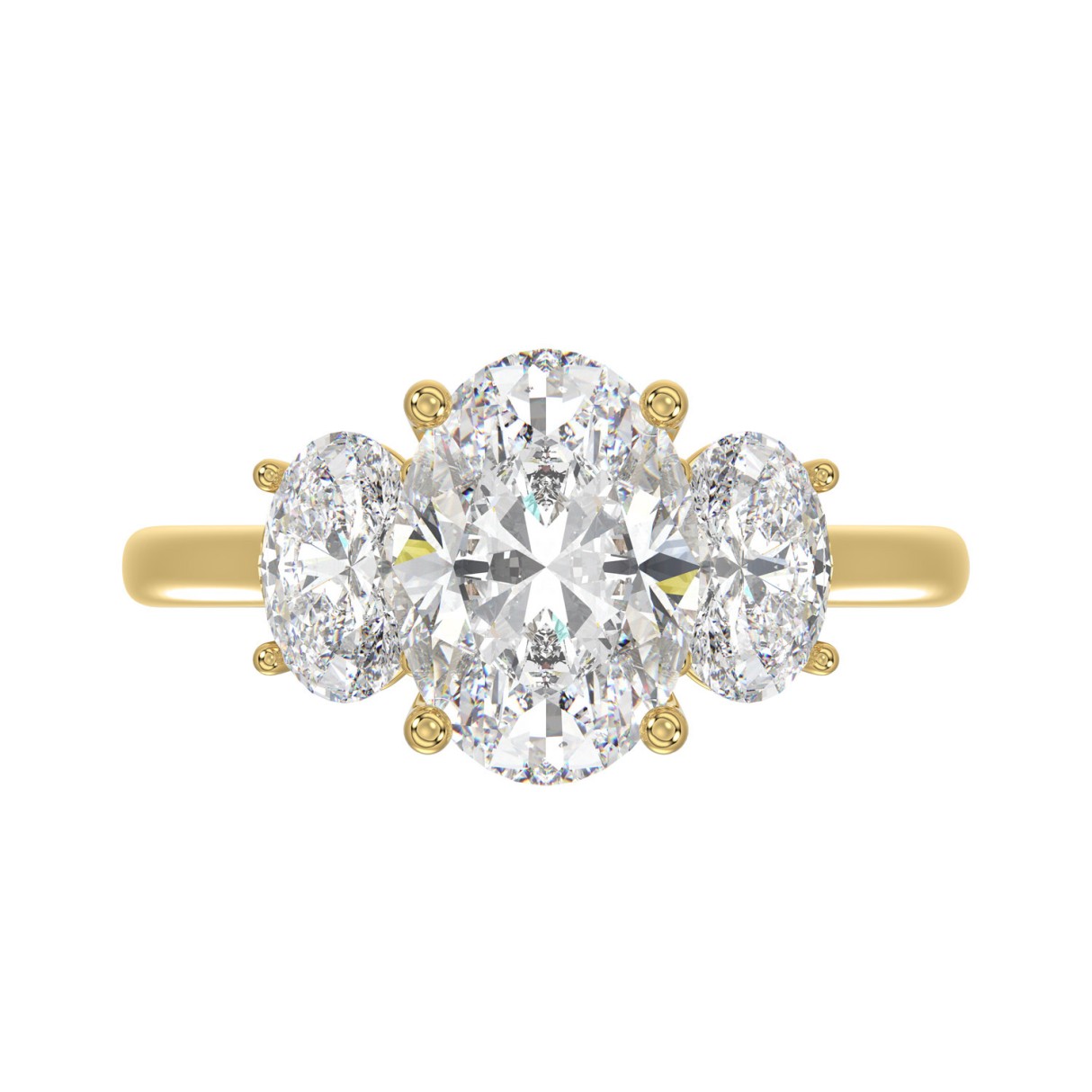 18K YELLOW GOLD 3 1/5CT OVAL DIAMOND LADIES RING (CENTER STONE OVAL DIAMOND 2CT)
