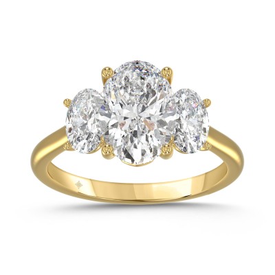 14K YELLOW GOLD 3 1/5CT OVAL DIAMOND LADIES RING (CENTER STONE OVAL DIAMOND 2CT)