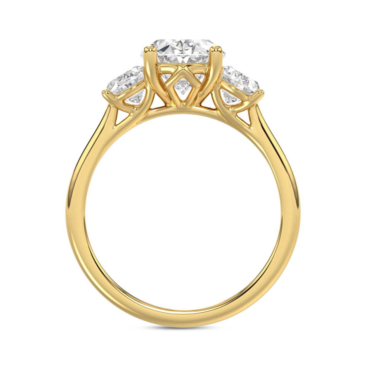 14K YELLOW GOLD 3 1/5CT OVAL DIAMOND LADIES RING (CENTER STONE OVAL DIAMOND 2CT)