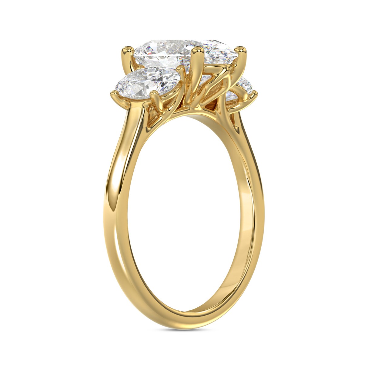 14K YELLOW GOLD 3 1/5CT OVAL DIAMOND LADIES RING (CENTER STONE OVAL DIAMOND 2CT)