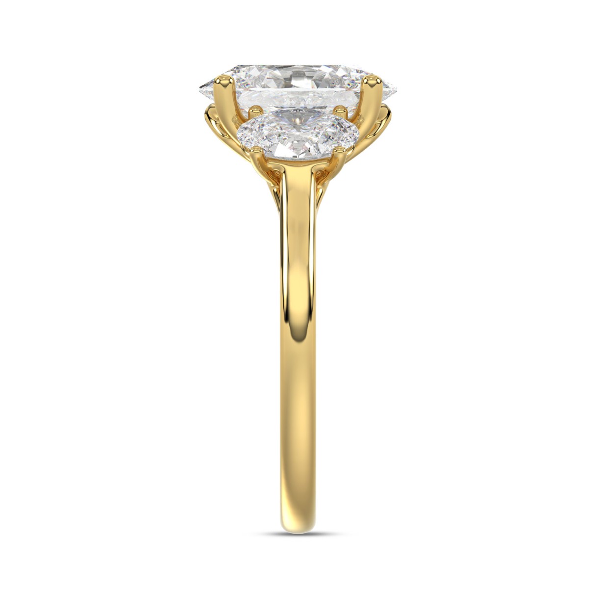 14K YELLOW GOLD 3 1/5CT OVAL DIAMOND LADIES RING (CENTER STONE OVAL DIAMOND 2CT)