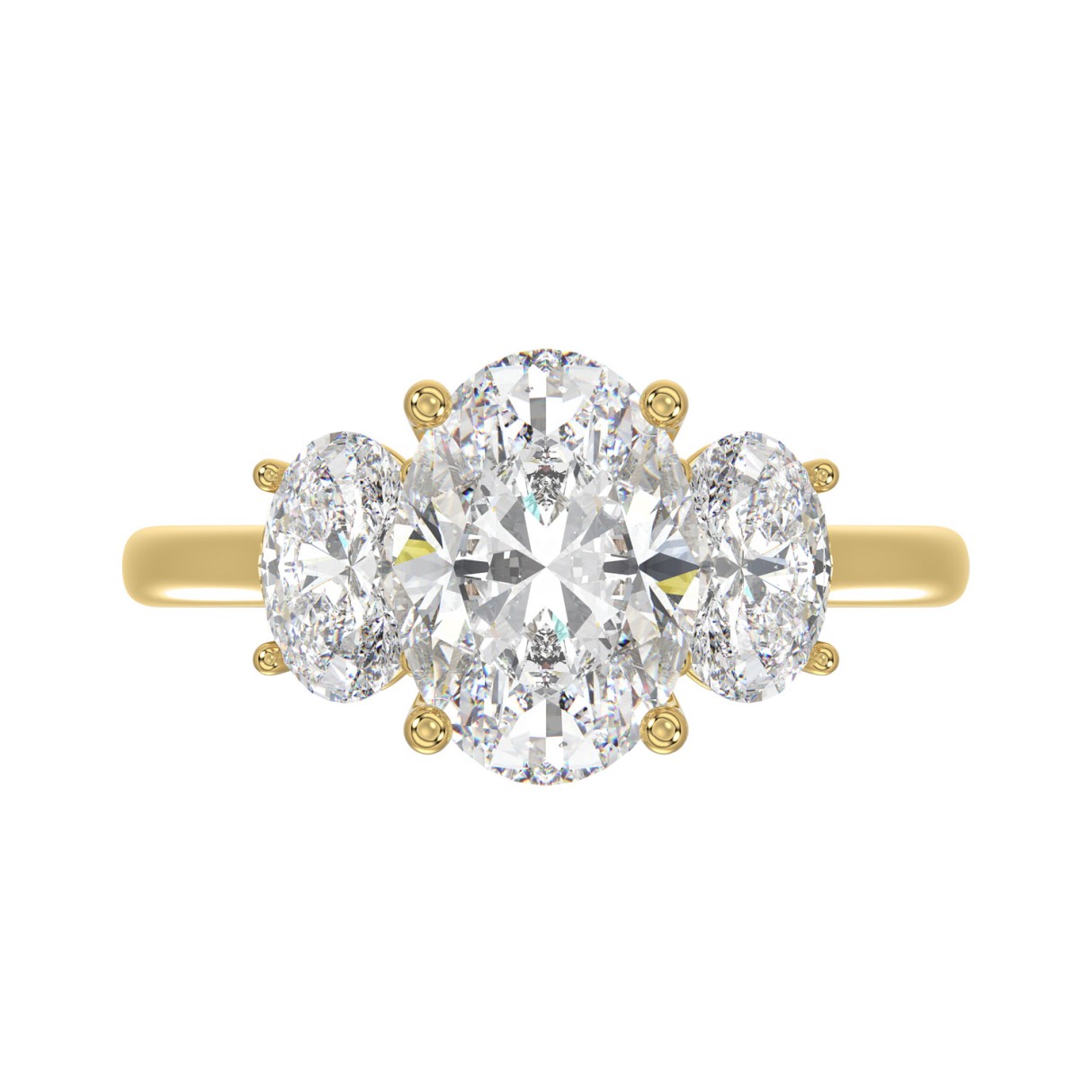 14K YELLOW GOLD 3 1/5CT OVAL DIAMOND LADIES RING (CENTER STONE OVAL DIAMOND 2CT)