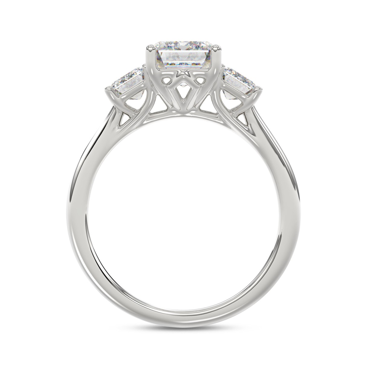 14K WHITE GOLD 3.00CT EMERALD DIAMOND LADIES RING (CENTER STONE EMERALD DIAMOND 2CT)