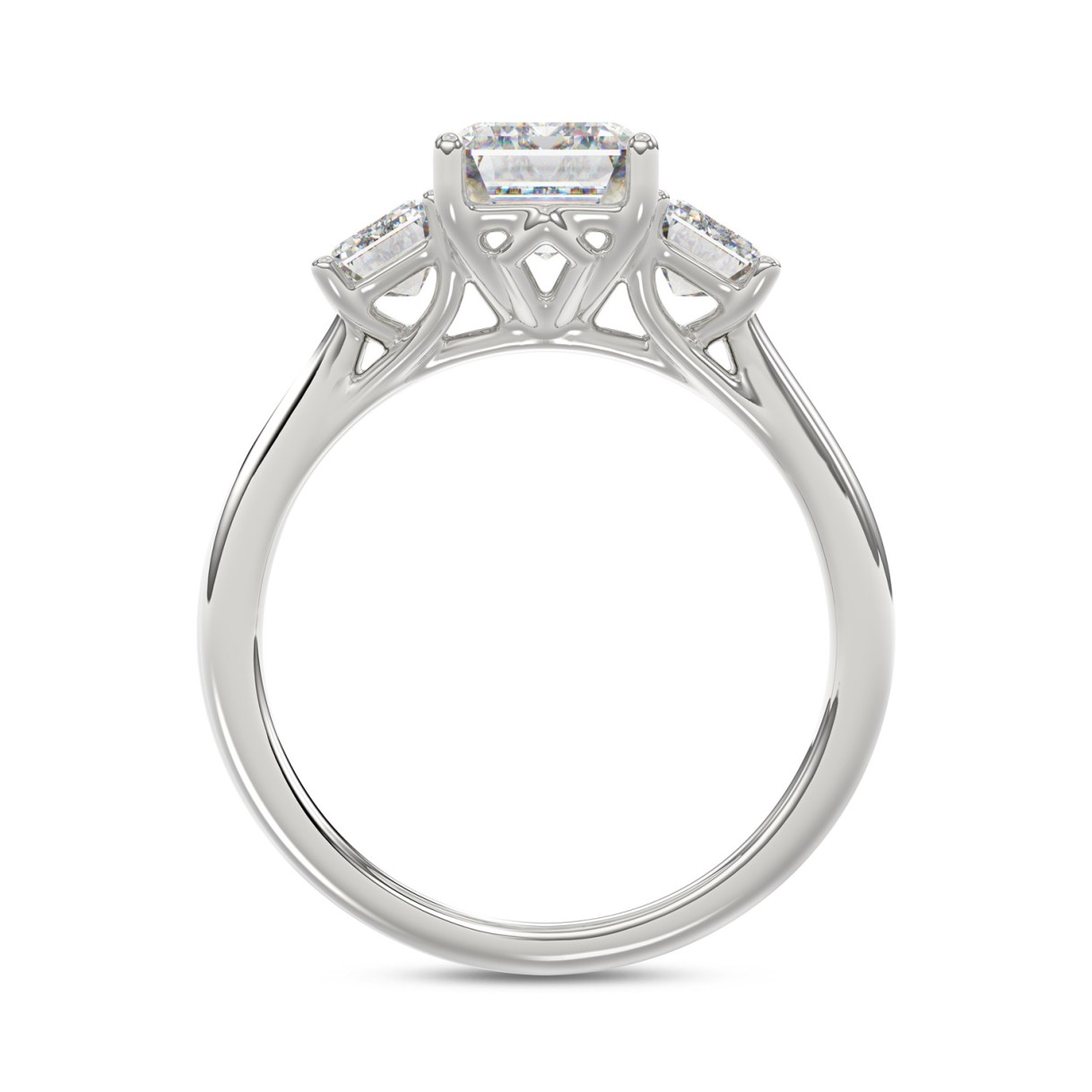 14K WHITE GOLD 3.00CT EMERALD DIAMOND LADIES RING (CENTER STONE EMERALD DIAMOND 2CT)