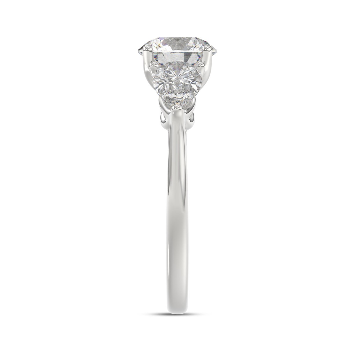 14K WHITE GOLD 2 1/3CT ROUND/PEAR DIAMOND LADIES RING (CENTER STONE ROUND DIAMOND 1 1/4CT)