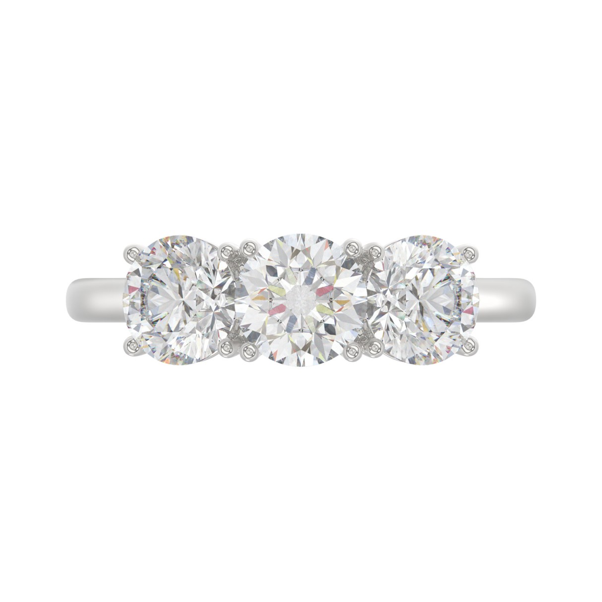 14K WHITE GOLD 2 1/4CT ROUND DIAMOND LADIES RING
