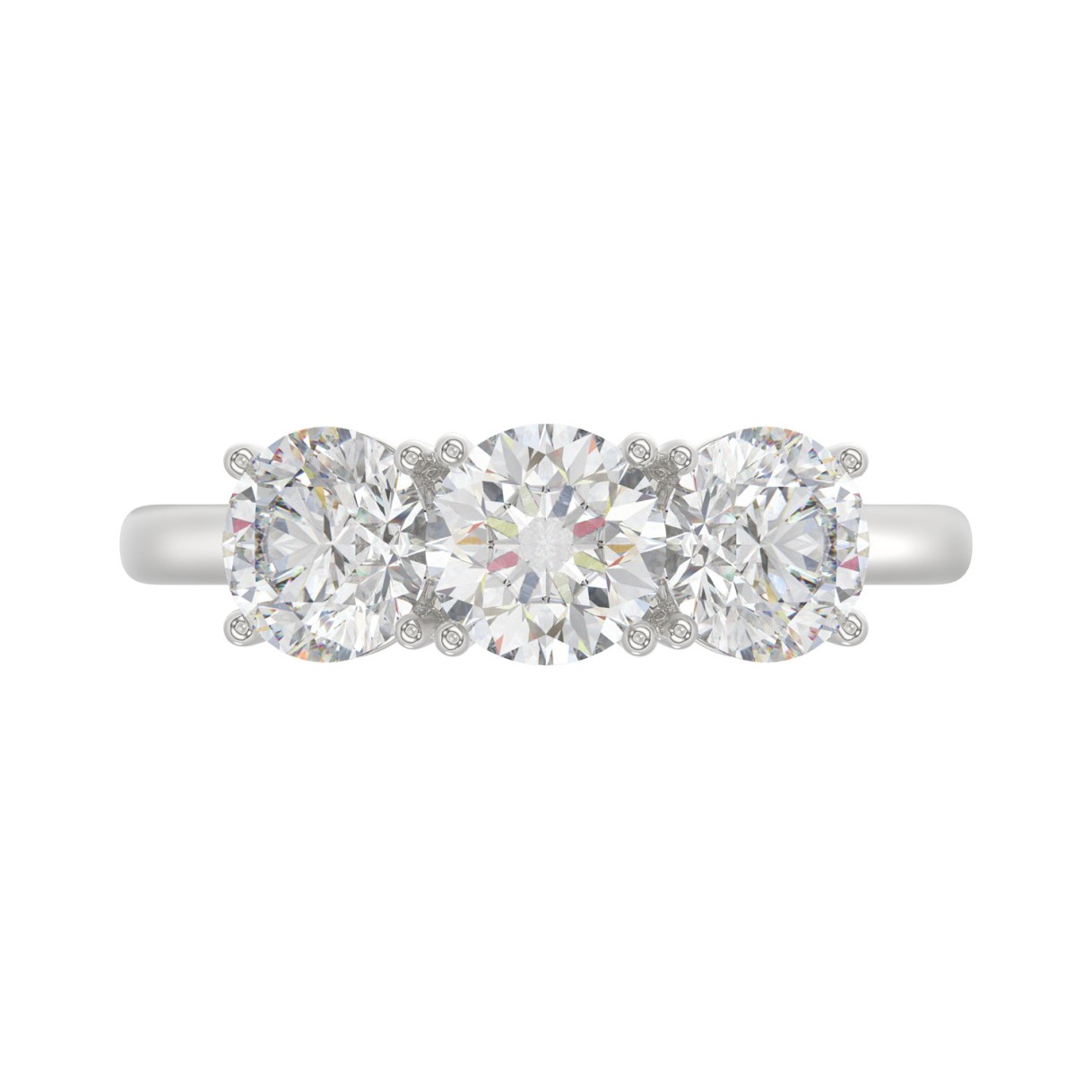14K WHITE GOLD 2 1/4CT ROUND DIAMOND LADIES RING
