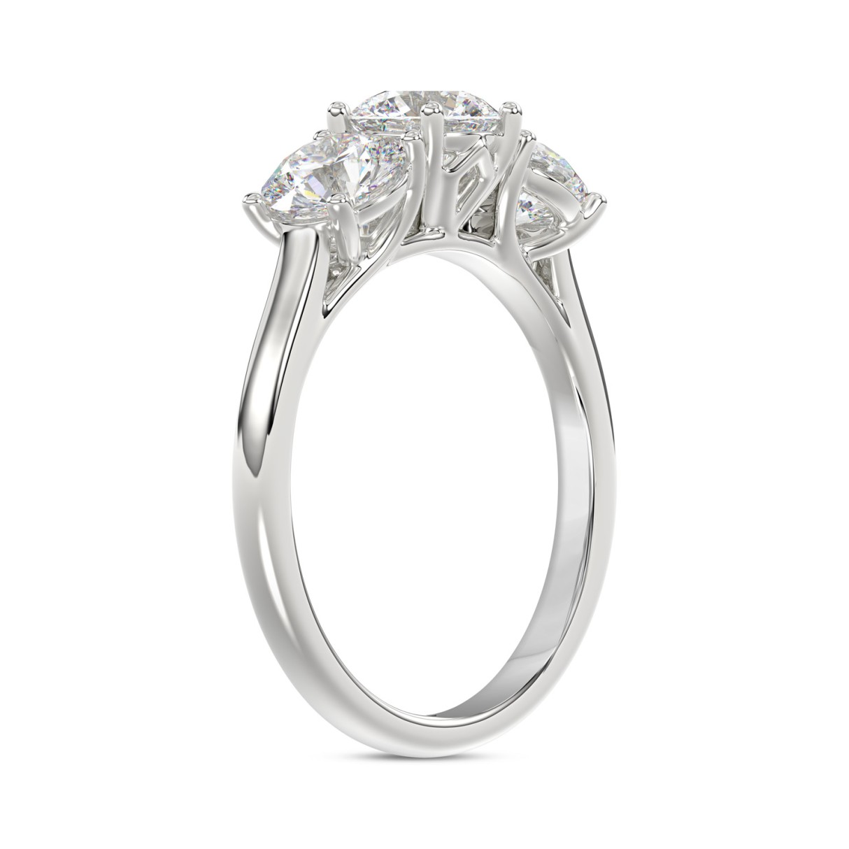 14K WHITE GOLD 2 1/3CT ROUND DIAMOND LADIES RING