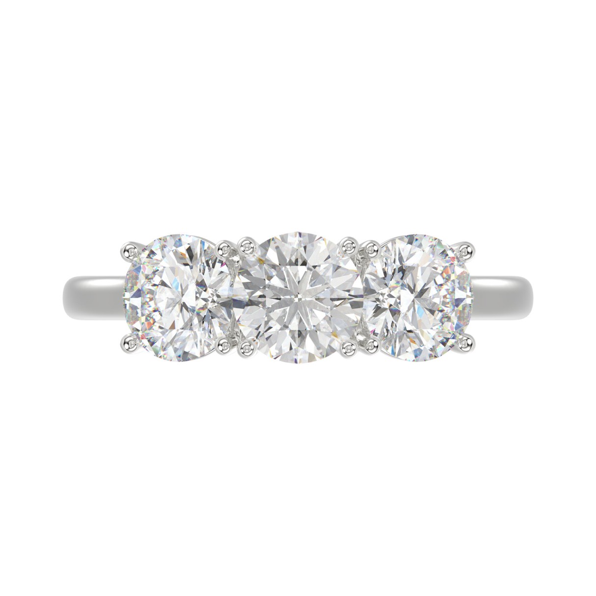 14K WHITE GOLD 2 1/3CT ROUND DIAMOND LADIES RING