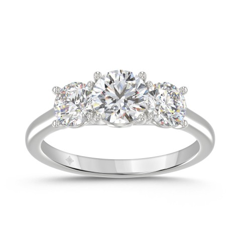 14K WHITE GOLD 2.00CT ROUND DIAMOND LADIES RING (CENTER STONE ROUND DIAMOND 1CT)