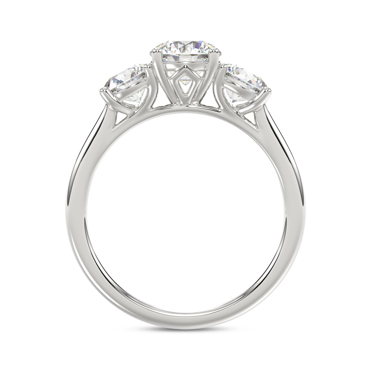 14K WHITE GOLD 2.00CT ROUND DIAMOND LADIES RING (CENTER STONE ROUND DIAMOND 1CT)