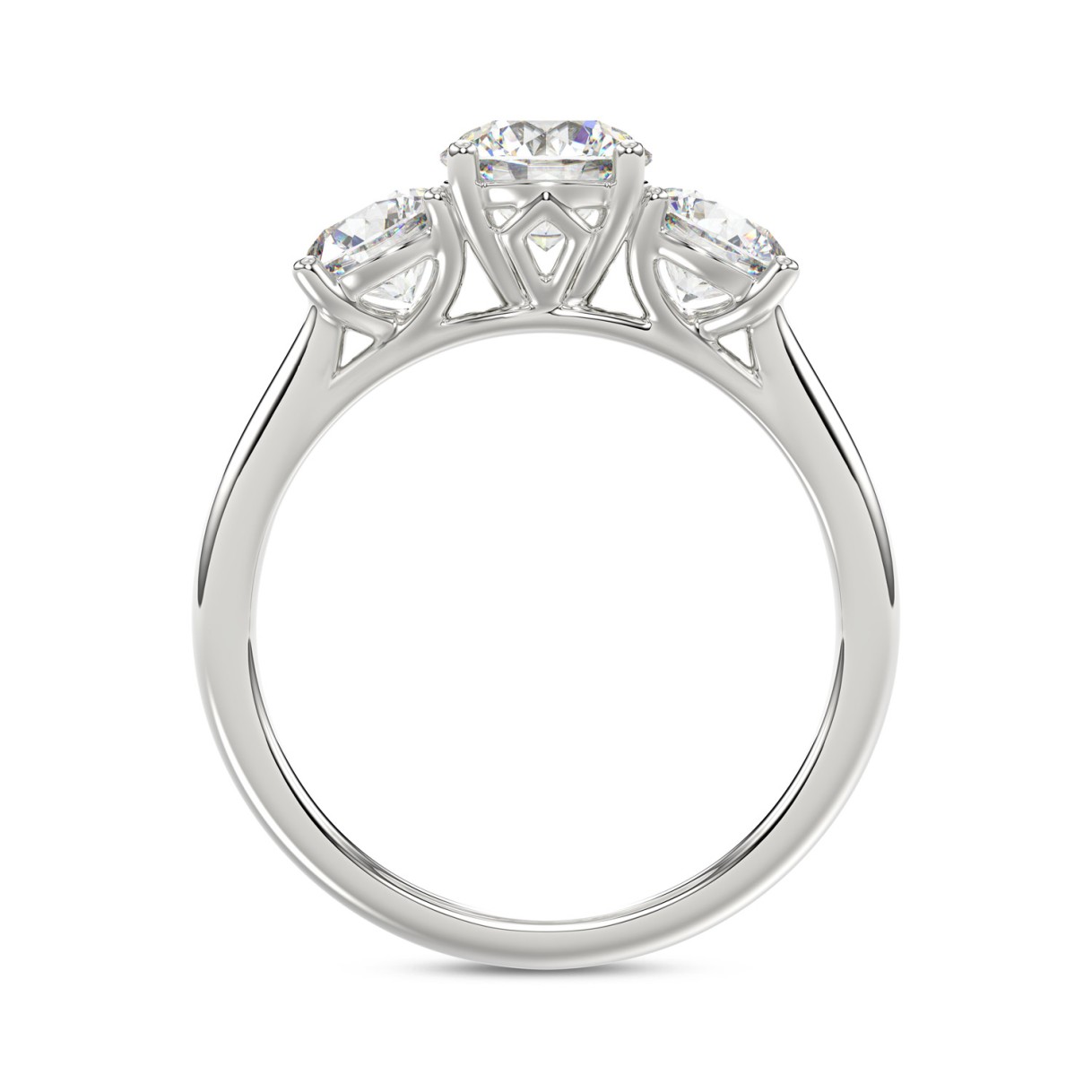 14K WHITE GOLD 2.00CT ROUND DIAMOND LADIES RING (CENTER STONE ROUND DIAMOND 1CT)