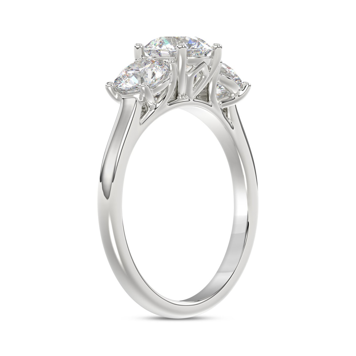 14K WHITE GOLD 2.00CT ROUND DIAMOND LADIES RING (CENTER STONE ROUND DIAMOND 1CT)
