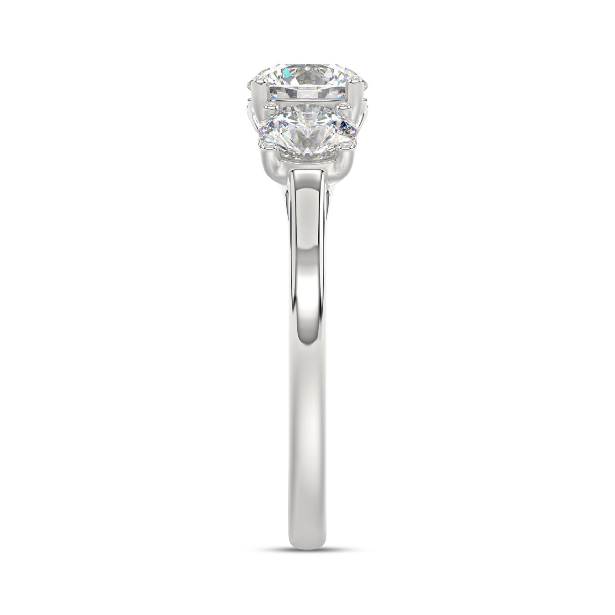 14K WHITE GOLD 2.00CT ROUND DIAMOND LADIES RING (CENTER STONE ROUND DIAMOND 1CT)