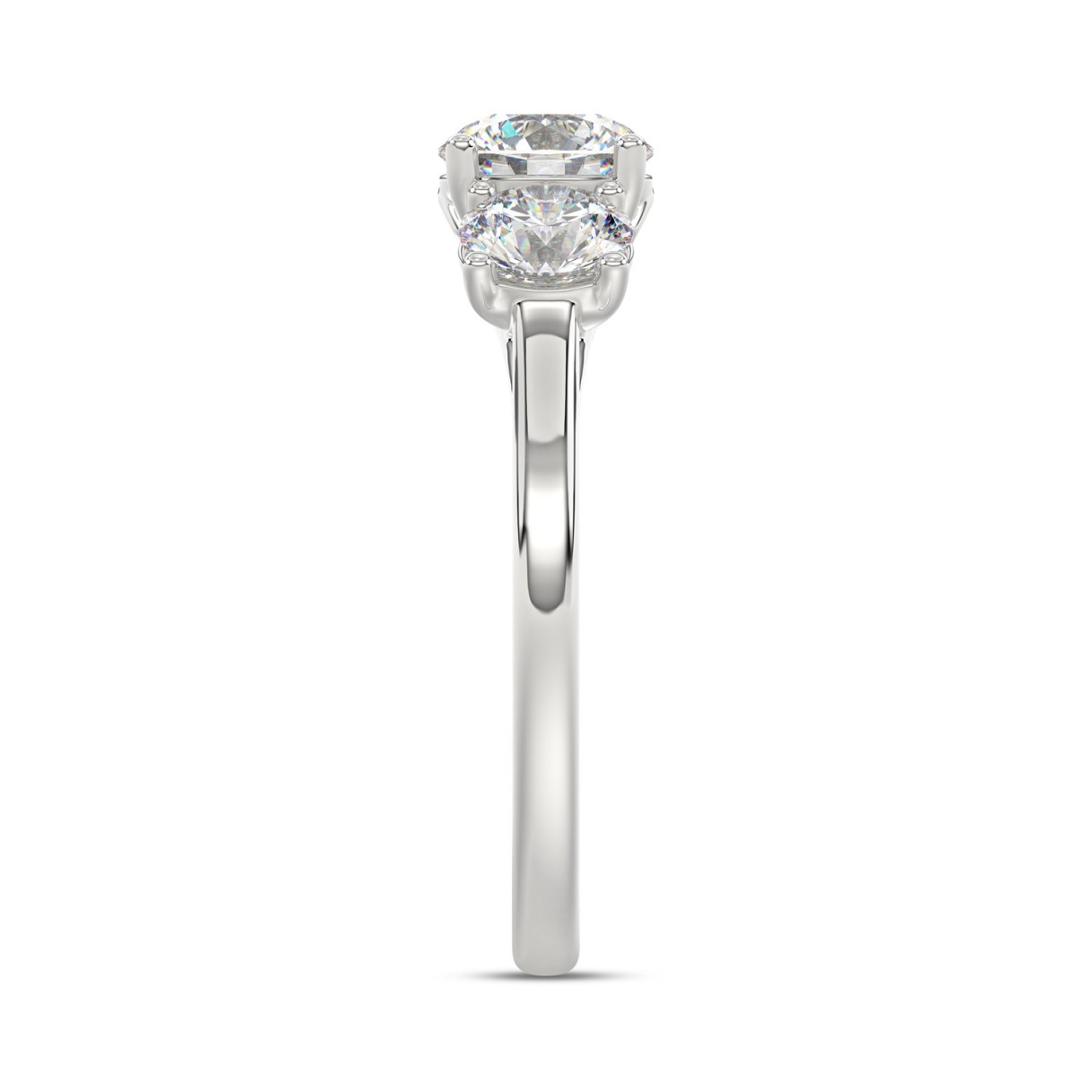 14K WHITE GOLD 2.00CT ROUND DIAMOND LADIES RING (CENTER STONE ROUND DIAMOND 1CT)