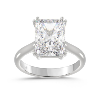 14K WHITE GOLD 5.00CT EMERALD DIAMOND LADIES RING (CENTER STONE EMERALD DIAMOND 5CT)