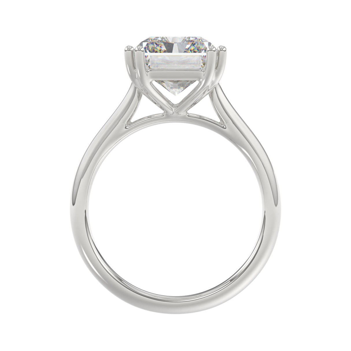 14K WHITE GOLD 5.00CT EMERALD DIAMOND LADIES RING (CENTER STONE EMERALD DIAMOND 5CT)