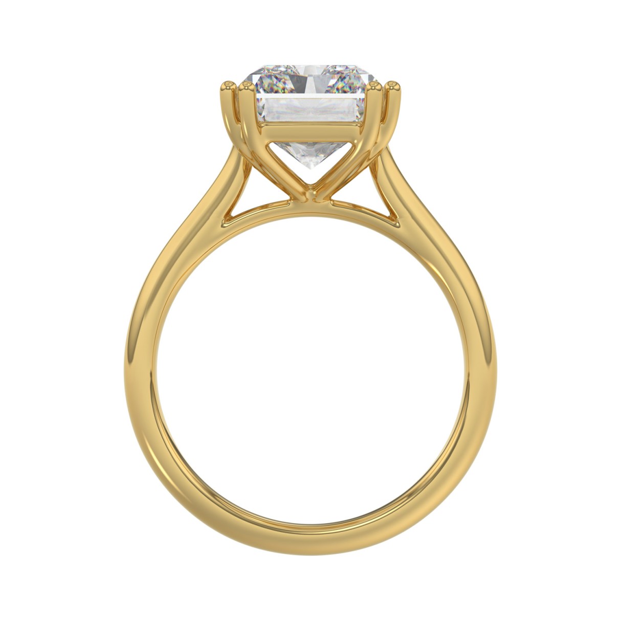 14K YELLOW GOLD 5.00CT EMERALD DIAMOND LADIES RING (CENTER STONE EMERALD DIAMOND 5CT)