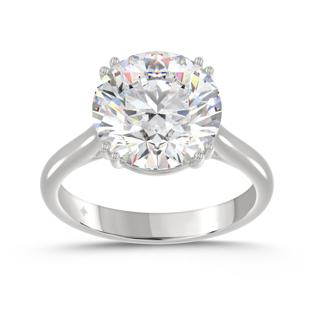 14K WHITE GOLD 5.00CT ROUND DIAMOND LADIES RING (C...