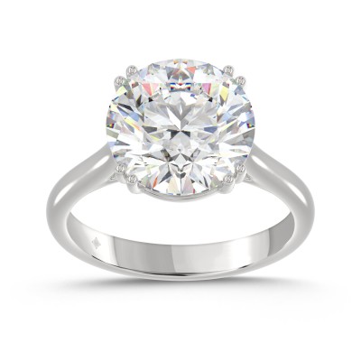 14K WHITE GOLD 5.00CT ROUND DIAMOND LADIES RING (CENTER STONE ROUND DIAMOND 5CT)