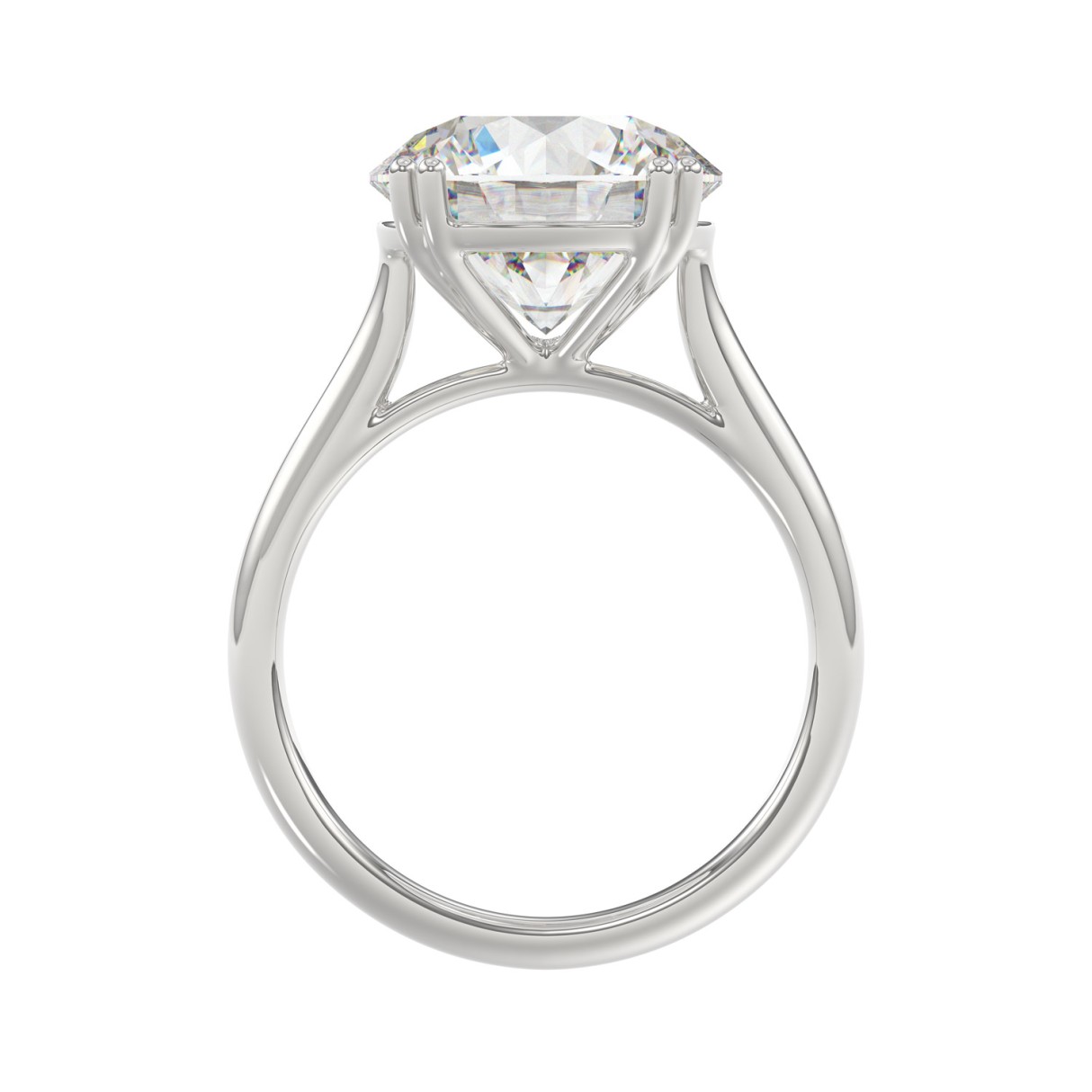 14K WHITE GOLD 5.00CT ROUND DIAMOND LADIES RING (CENTER STONE ROUND DIAMOND 5CT)