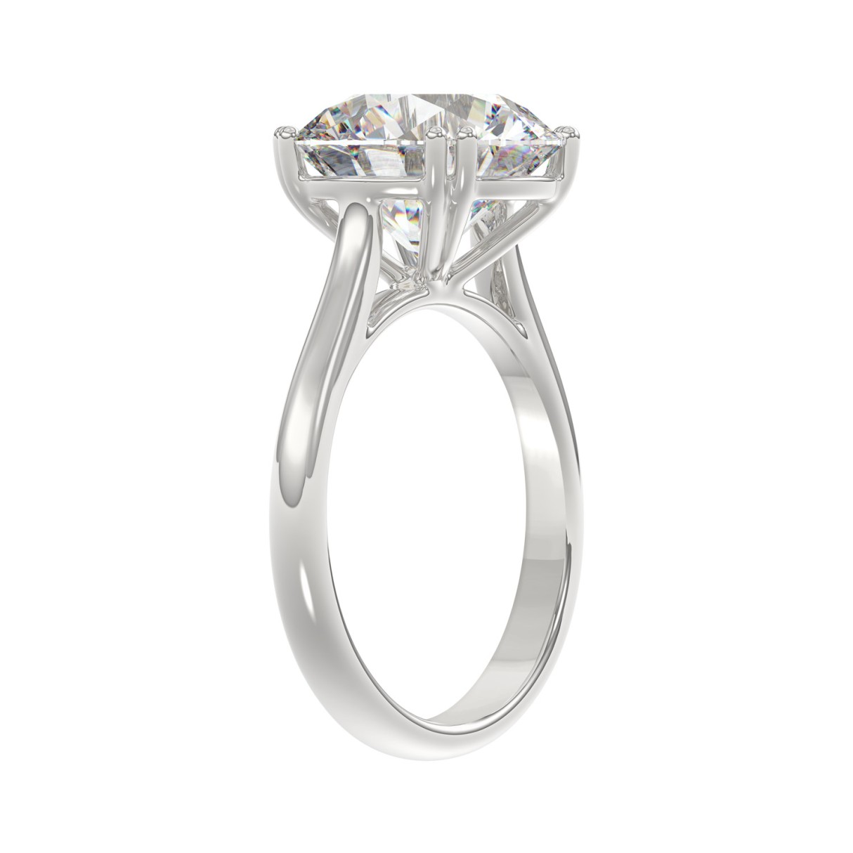 14K WHITE GOLD 5.00CT ROUND DIAMOND LADIES RING (CENTER STONE ROUND DIAMOND 5CT)