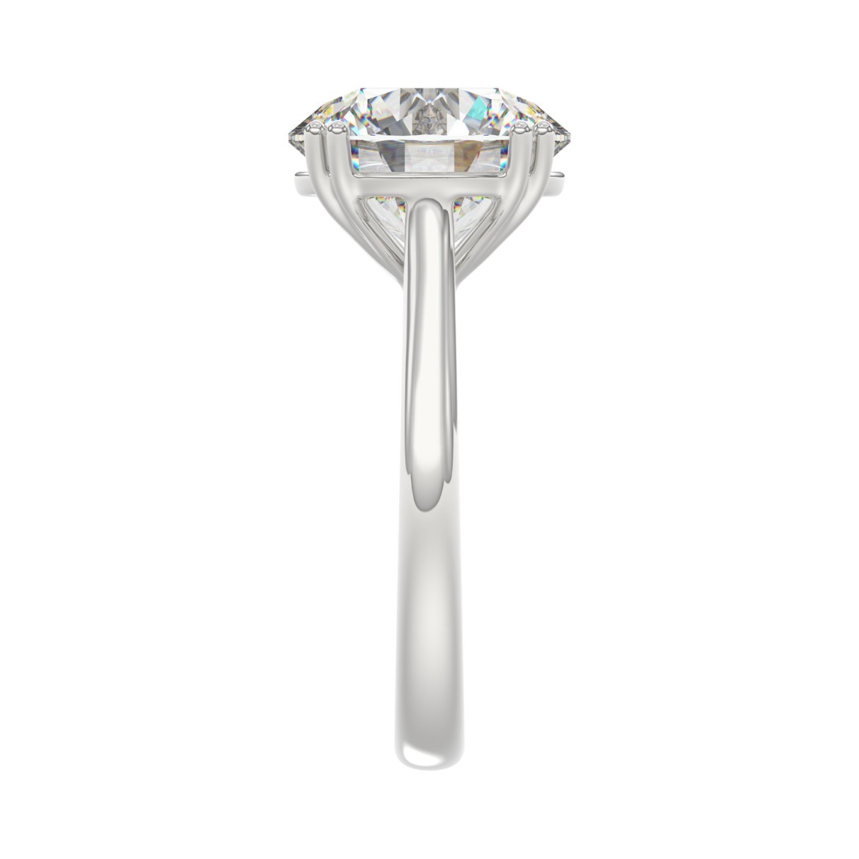 14K WHITE GOLD 5.00CT ROUND DIAMOND LADIES RING (CENTER STONE ROUND DIAMOND 5CT)