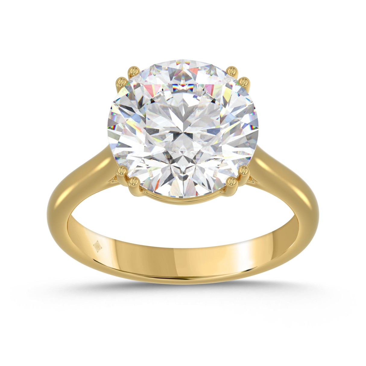 14K YELLOW GOLD 5.00CT ROUND DIAMOND LADIES RING (...