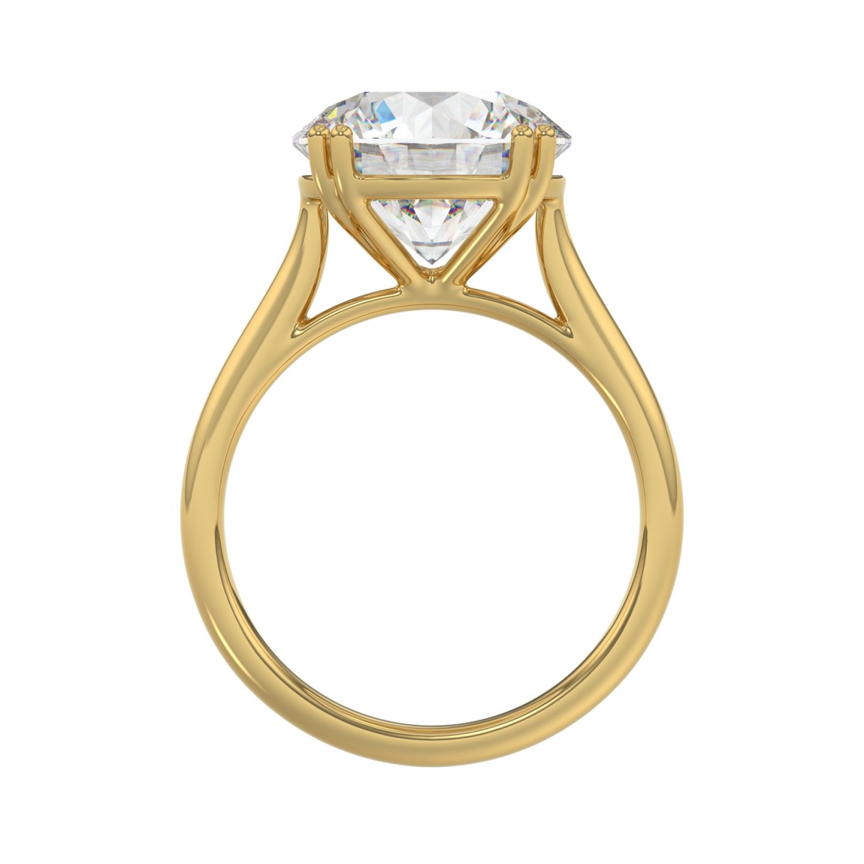 14K YELLOW GOLD 5.00CT ROUND DIAMOND LADIES RING (CENTER STONE ROUND DIAMOND 5CT)