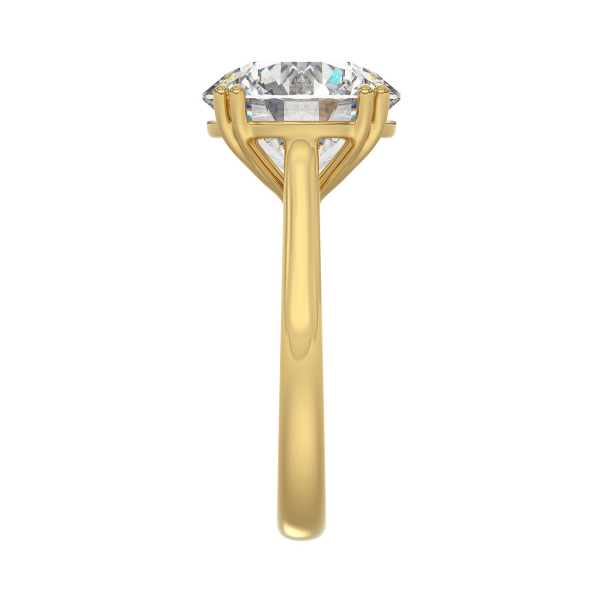 14K YELLOW GOLD 5.00CT ROUND DIAMOND LADIES RING (CENTER STONE ROUND DIAMOND 5CT)
