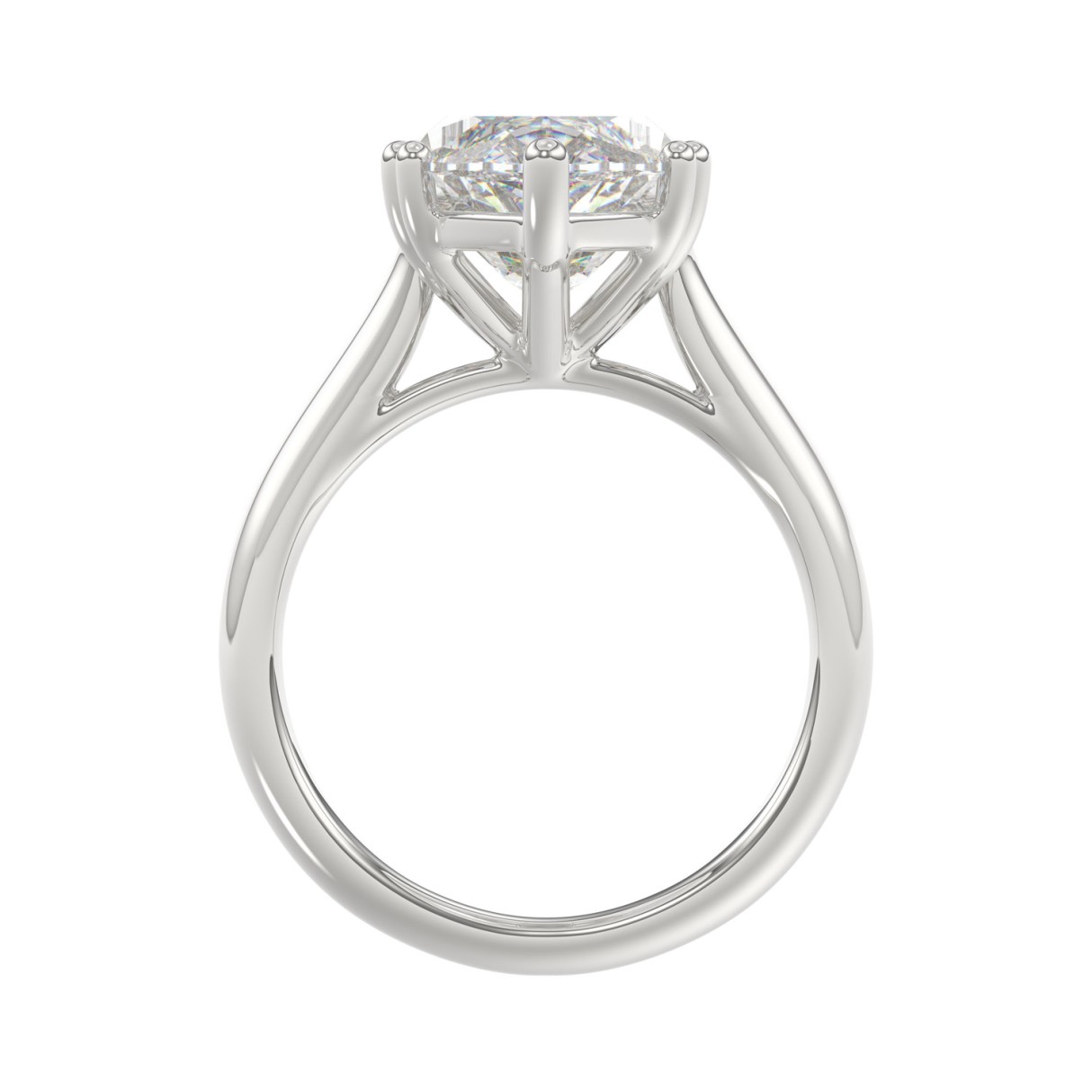 14K WHITE GOLD 5.00CT ROUND/MARQUISE DIAMOND LADIES RING (CENTER STONE MARQUISE DIAMOND 5CT)