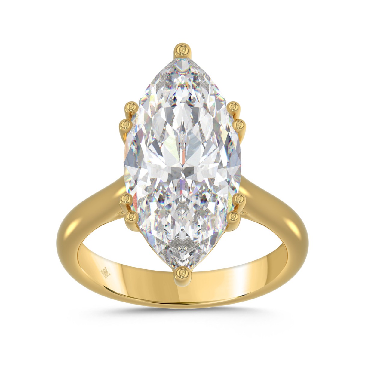14K YELLOW GOLD 5.00CT ROUND/MARQUISE DIAMOND LADI...