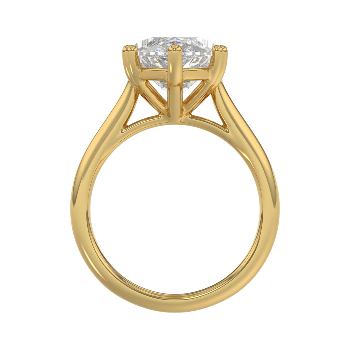 14K YELLOW GOLD 5.00CT ROUND/MARQUISE DIAMOND LADIES RING (CENTER STONE MARQUISE DIAMOND 5CT)