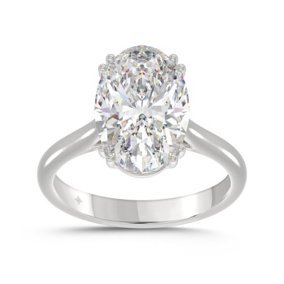 14K WHITE GOLD 5.00CT OVAL DIAMOND LADIES RING (CENTER STONE OVAL DIAMOND 5CT)
