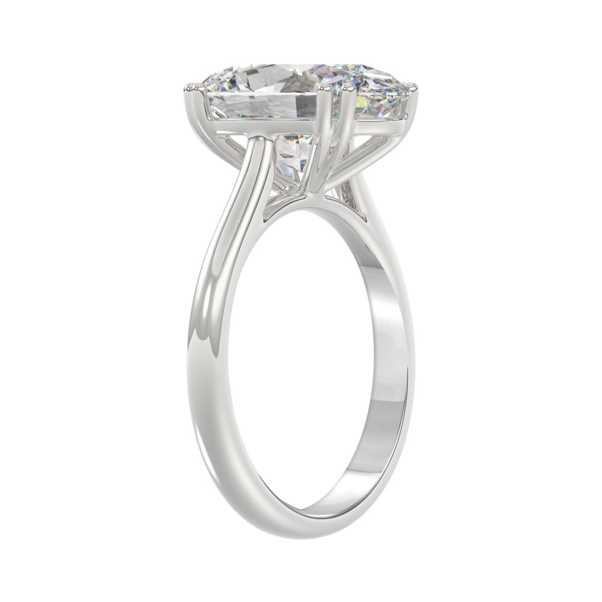 14K WHITE GOLD 5.00CT OVAL DIAMOND LADIES RING (CENTER STONE OVAL DIAMOND 5CT)
