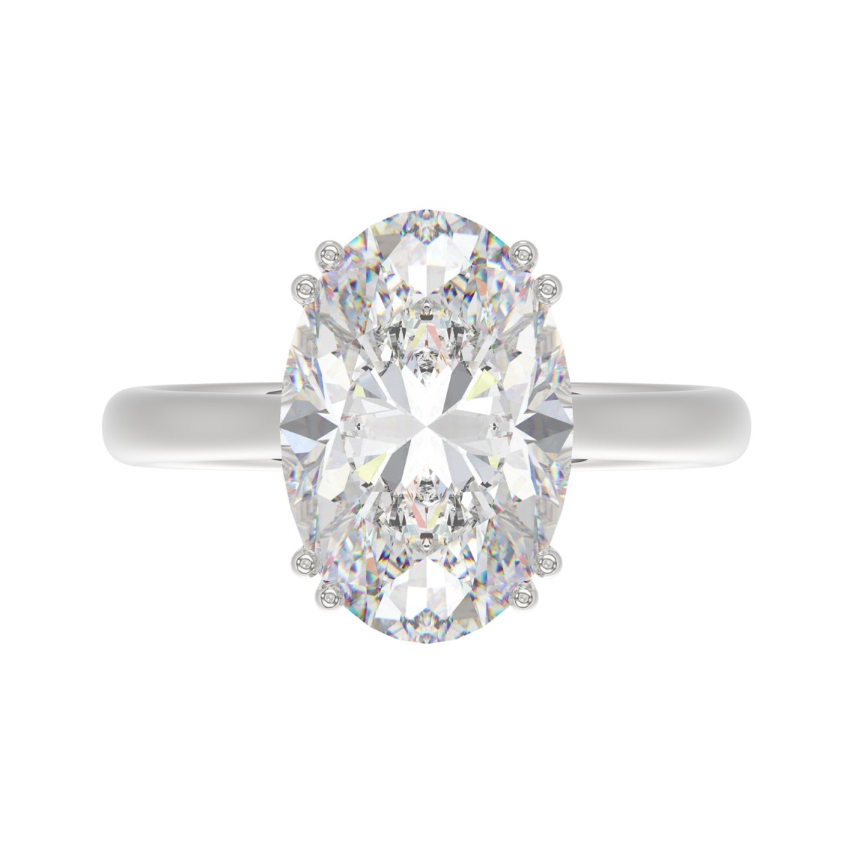 14K WHITE GOLD 5.00CT OVAL DIAMOND LADIES RING (CENTER STONE OVAL DIAMOND 5CT)