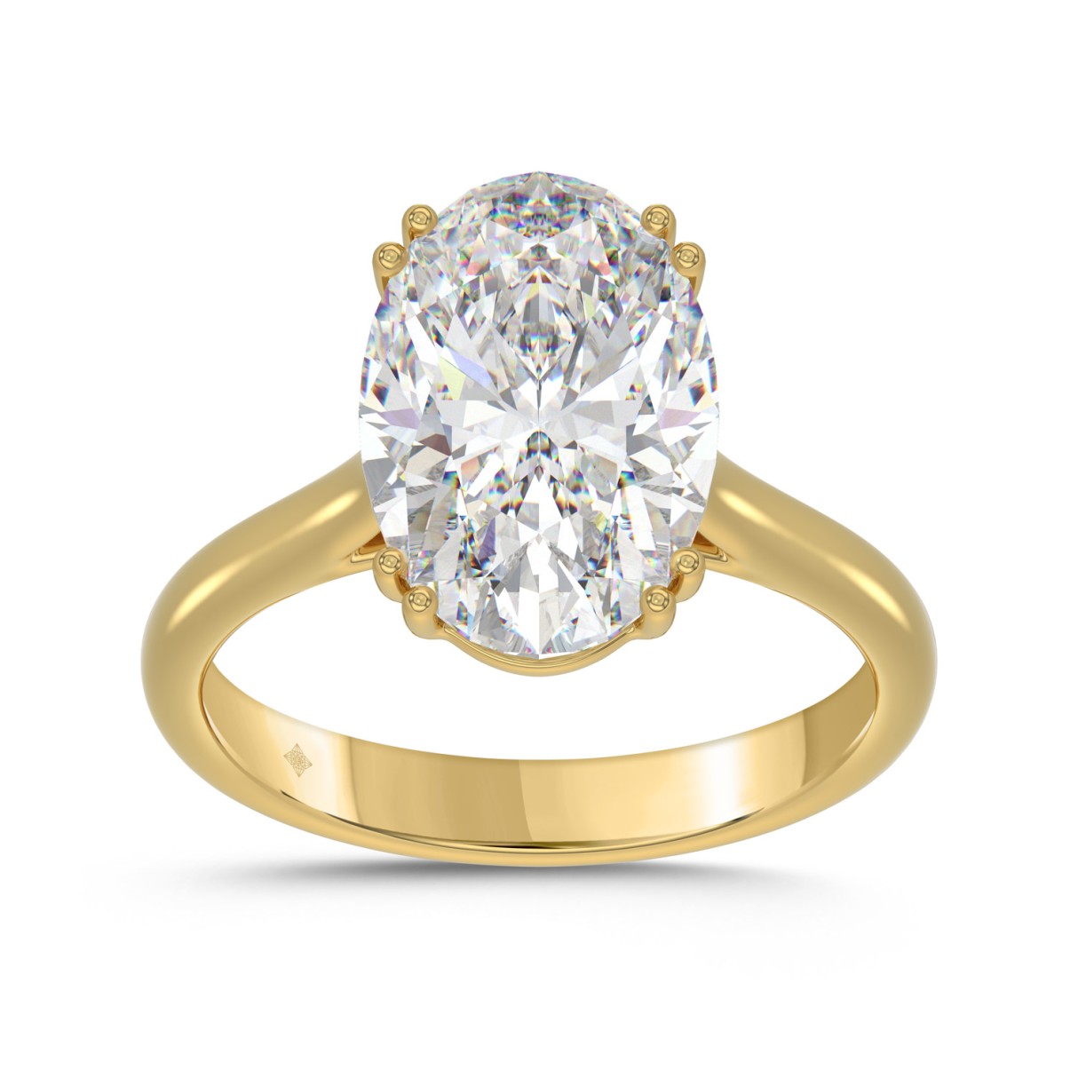 14K YELLOW GOLD 5.00CT OVAL DIAMOND LADIES RING (C...