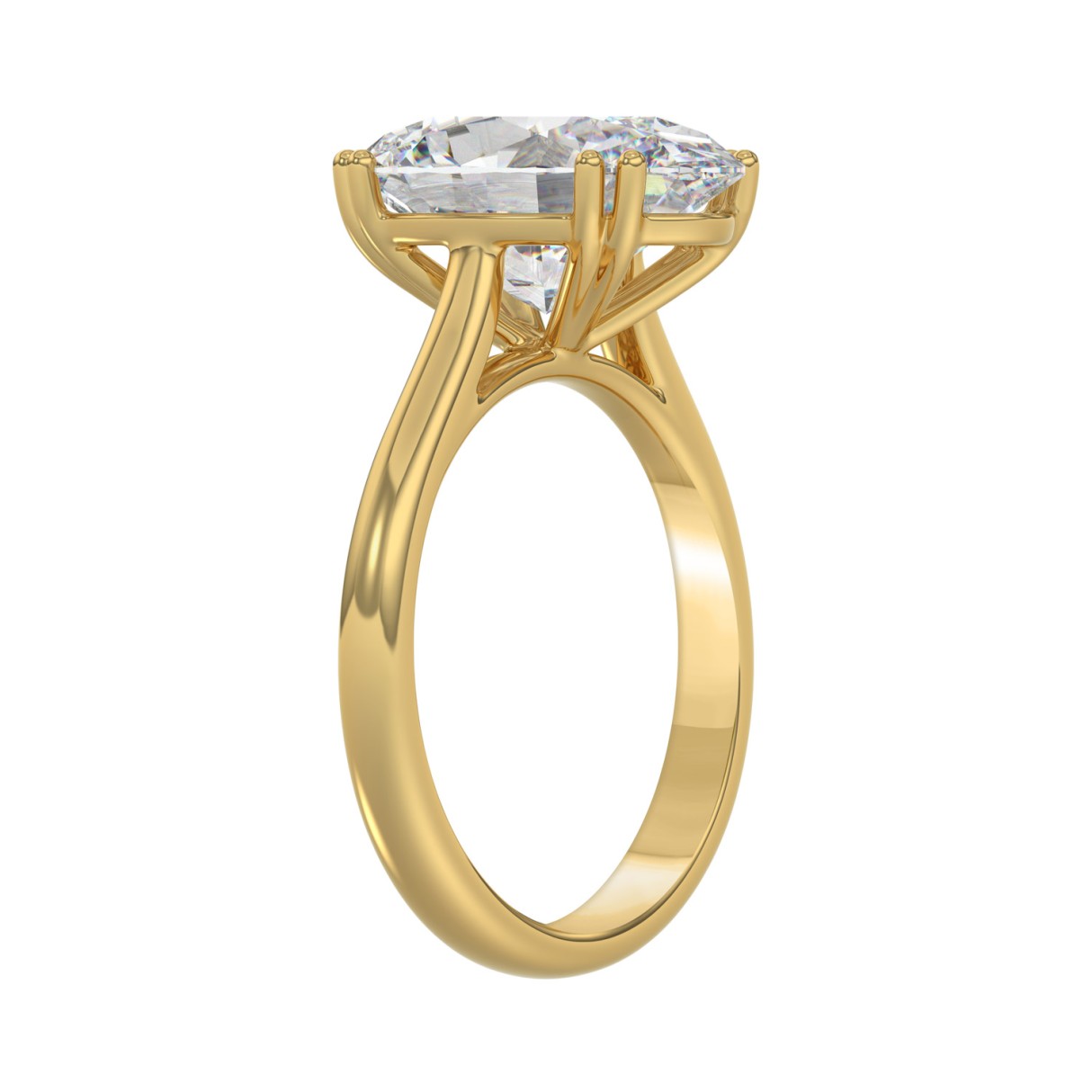 14K YELLOW GOLD 5.00CT OVAL DIAMOND LADIES RING (CENTER STONE OVAL DIAMOND 5CT)