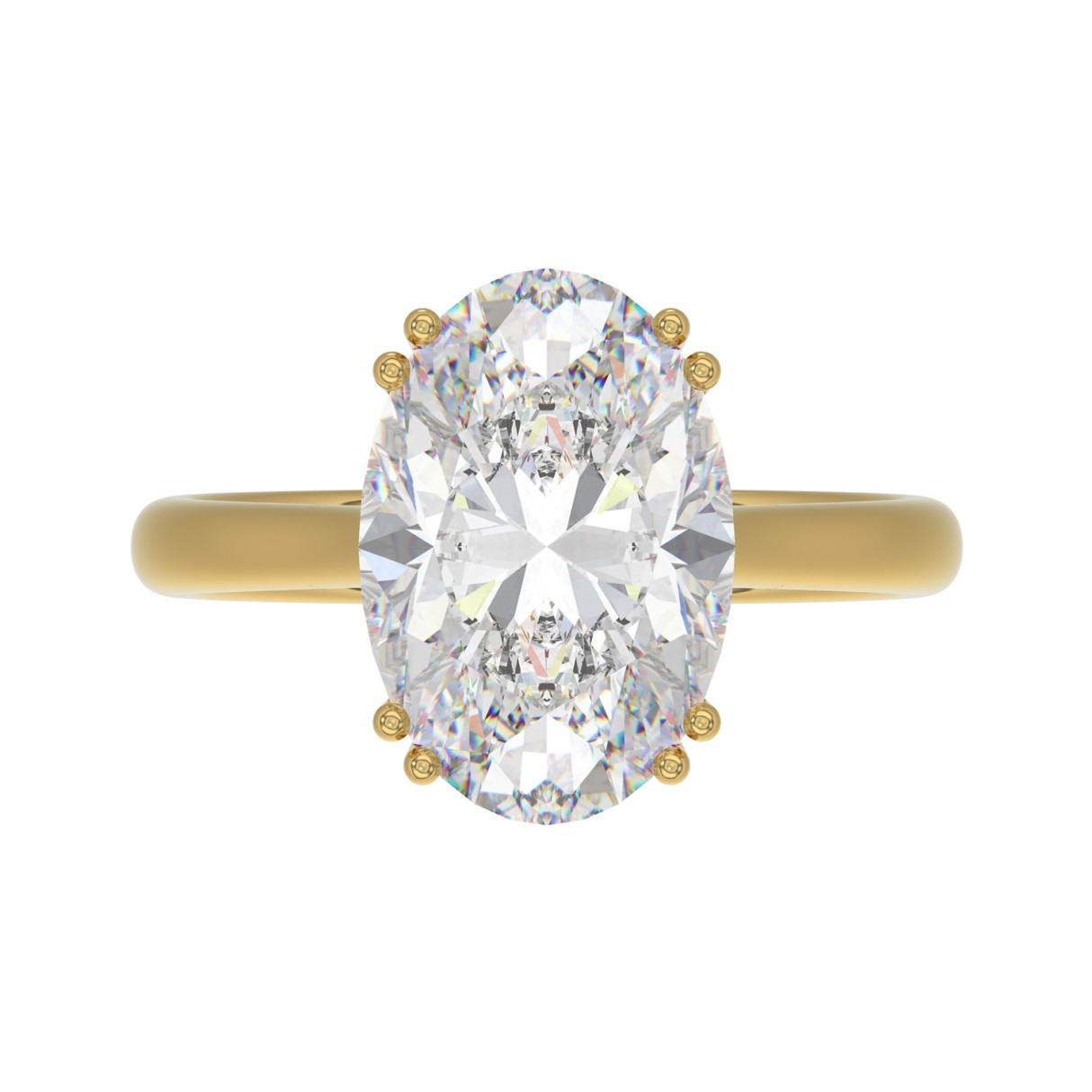 14K YELLOW GOLD 5.00CT OVAL DIAMOND LADIES RING (CENTER STONE OVAL DIAMOND 5CT)